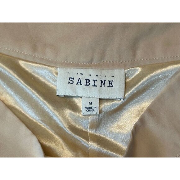 Sabine Beige Scalloped Hem Eyelet Shorts In Nude Size Medium - Picture 6 of 7
